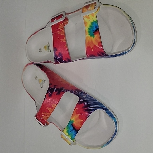 ALOHA ISLAND tie-dye double strap buckle sandals, waterproof, women's size 10 - Picture 3 of 5